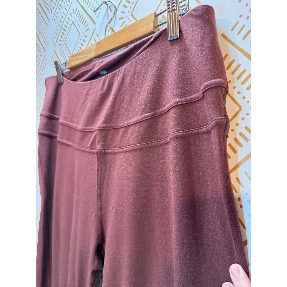 Woolly Leggings Women XXL Maroon Everyday Flex Merino Wool High Rise Activewear - Picture 4 of 13
